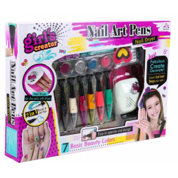 Set za okrasitev nohtov za otroke 6+ Sušilnik + pisala + dodatki