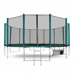 Aga SPORT PRO Trampolin 518 cm Temno zelena + zaščitna mreža + lestev + žep za čevlje
