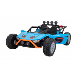 Otroški dirkalni buggy na baterije 5 Blue + motorji 2x200W + daljinski upravljalnik + zvočna LED dioda + počasen zagon