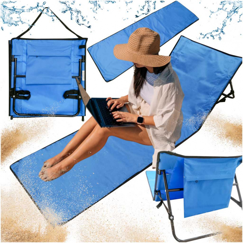 Aga Zložljiv ležalnik za plažo z naslonjalom 150x47x48cm