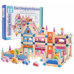 Lesena hiša za princese za otroke 3+ Kocke 278 el. + Slike + Konektorji + Priročnik