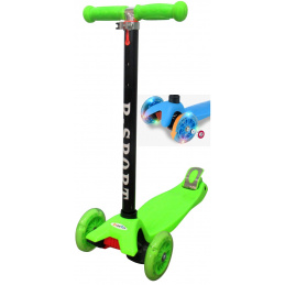 R-Sport Otroški trikolesni skiro H1 Zelen z LED kolesi