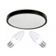 LED stropna svetilka 2xE27 IP20 LARI-R ČRNA + 2x E27 10W topla bela sveča