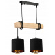 Viseča stropna svetilka LED leseni tram 2xE27 Lestenka Loft Lampshade Gold