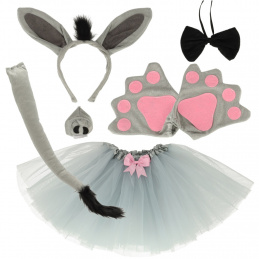 Kostum za karneval preobleka osel krilo naglavni trak 7 kosov