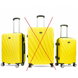 Aga Travel Komplet potovalnih kovčkov, vel. M + S Rumena 6CZ021 - II. KAKOVOST