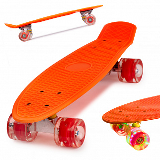 Aga Frisbee rolka za skateboard LED oranžna