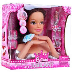 Brunetka za česanje za otroke 3+ Set za česanje + okraski in dodatki