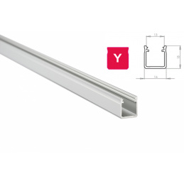 Aluminijasti profil za LED trakove Y površinski 1m ELOKSIRAN