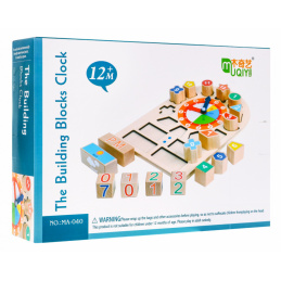 Izobraževalna lesena tabla Ure za otroke 12m+ Uči se brati čas in vreme