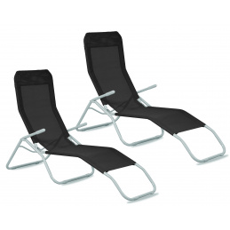 Aga 2x Vrtni ležalnik SIESTA Črna