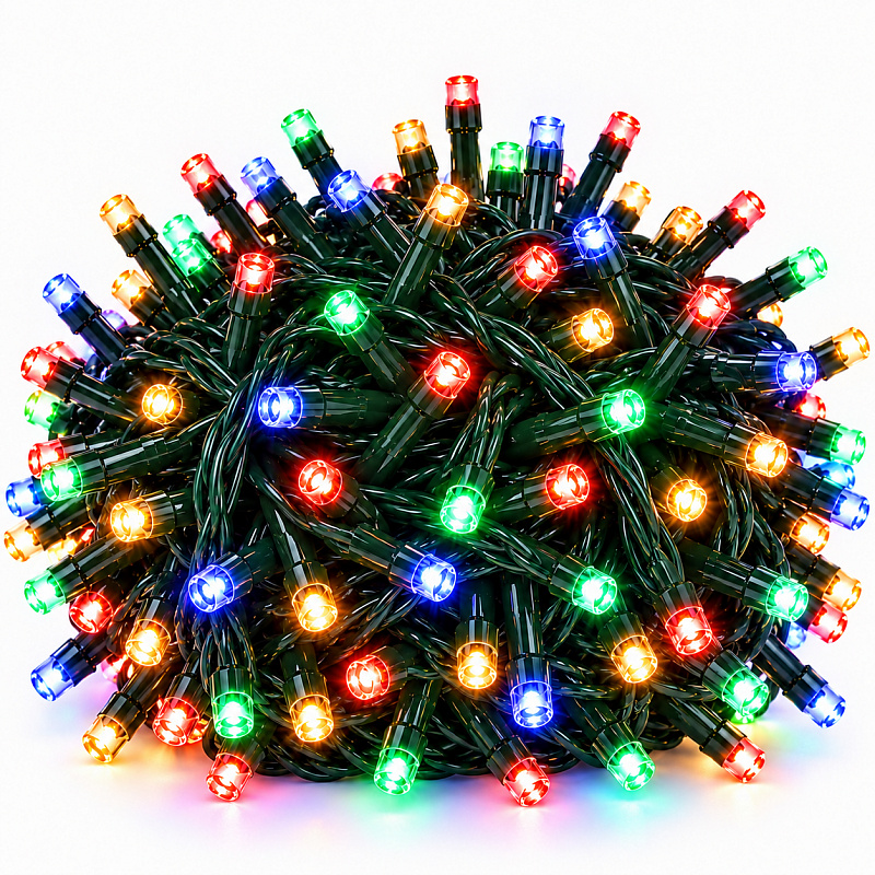 Aga božična veriga 300 LED z bleščečim učinkom Barvna