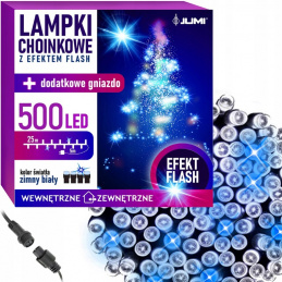Božična razsvetljava drevesa 500 LED hladno bela FLASH