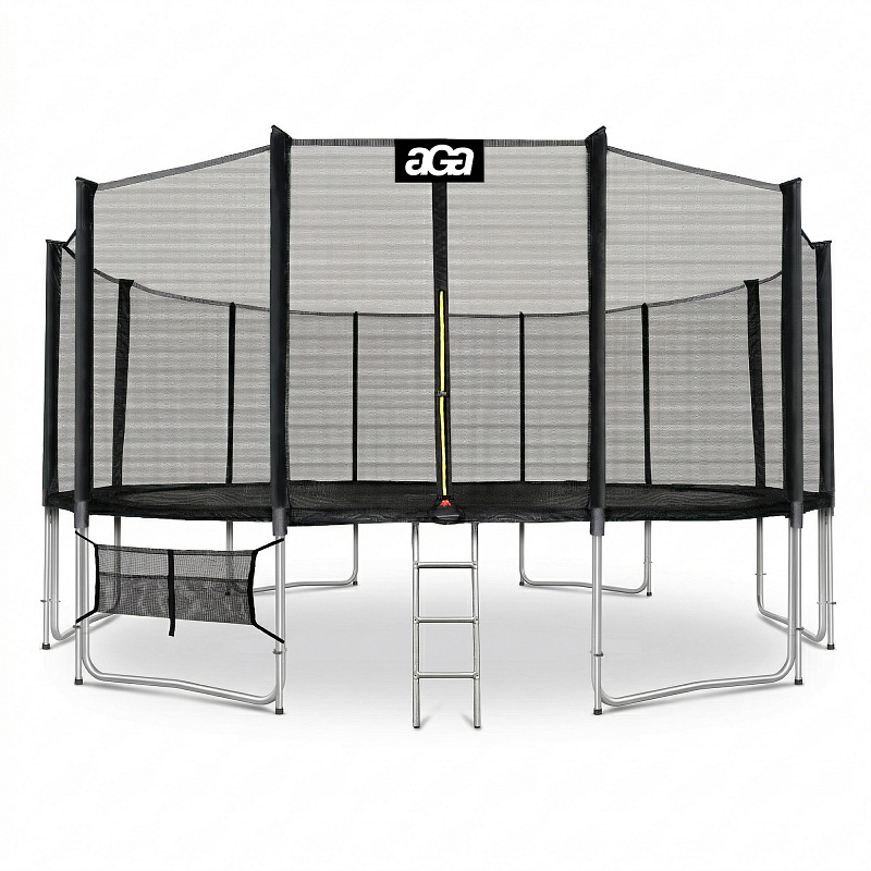 Aga SPORT PRO Trampolin 518 cm Črna + zaščitna mreža + lestev + žep za obutev