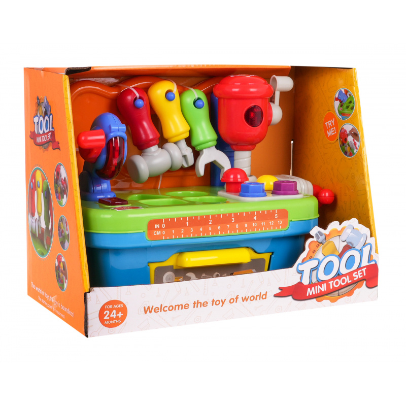 Multifunkcijska otroška delavnica 24m+ sortirnik + premična orodja + luči + zvoki + dodatki