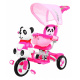 otroško trikolesno kolo Panda Pink + zvoki + streha + ograja + naslon za noge + ročaj + sani + prostor za shranjevanje