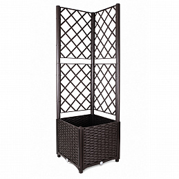 Aga Vrtni korito s trelišči 40x40x135 cm Temno rjavo