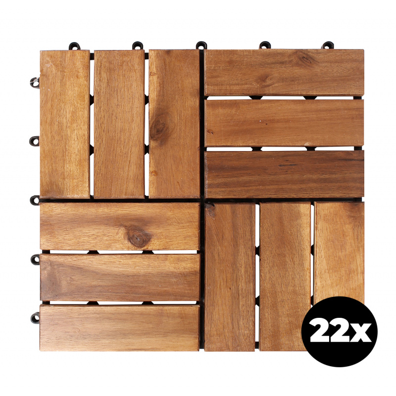 Linder Exclusiv Akacijeve terasne ploščice 30x30 cm 22 kosov