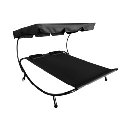 Aga Vrtna ležalna za dve osebi s streho Črna Aga Vrtna ležalna za dve osebi s streho Črna