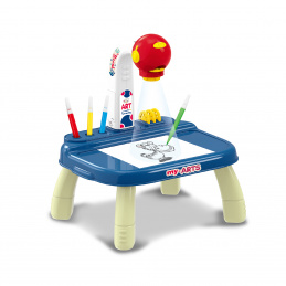 Aga4Kids Otroški risalni projektor s flomastri in predlogami Moder