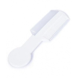 Glavnik za lase z mehkimi in trdimi zobmi, bel 0m+ POUPY univerzalni
