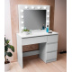 Aga Toaletna miza z ogledalom, osvetlitvijo in el.vtičnica Mat bela