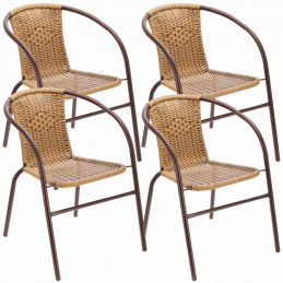 4 x Vrtni stol BISTRO - bež
