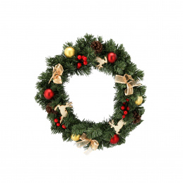 Aga Božični venec 40 cm Rdeče-zlat